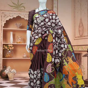 Exclusive Tussar Kantha Stitch Hand Embroidered Saree