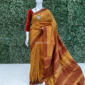 Golden & Deep Bronze Contemporary Gopalpur Tussar Silk Saree