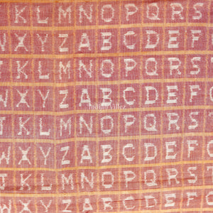 English Alphabet With Geometric symbols Sambalpuri Cotton Fabric