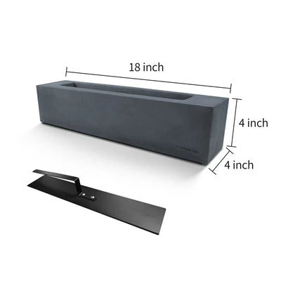 Rectangular Concrete Bio-Ethanol Tabletop Fireplace Indoor and Outdoor