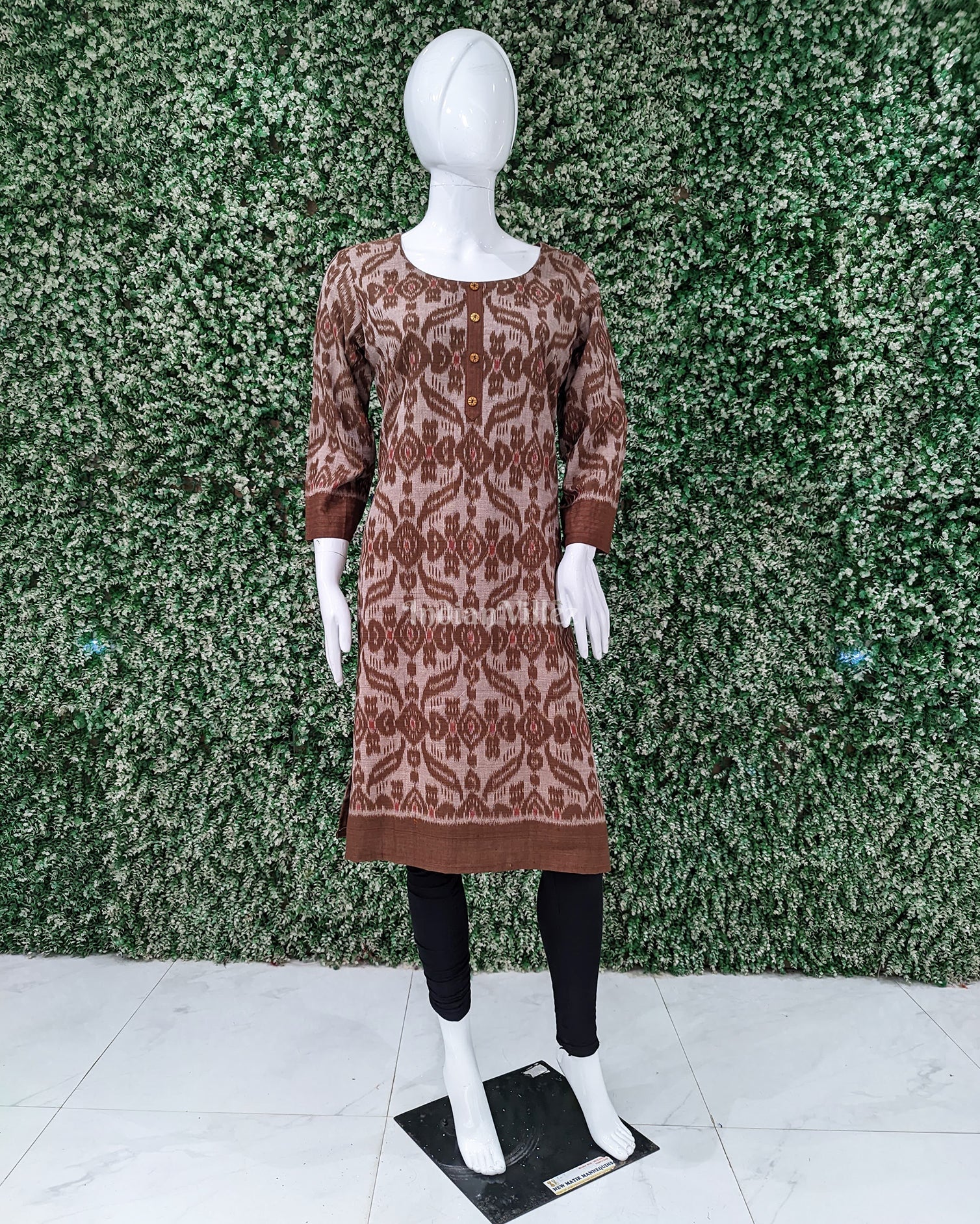 Brown Odisha Ikat Designer Cotton Kurti for Women