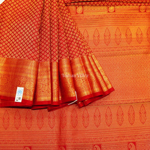 Red With Golden Border Pure Kanjivaram Silk Saree