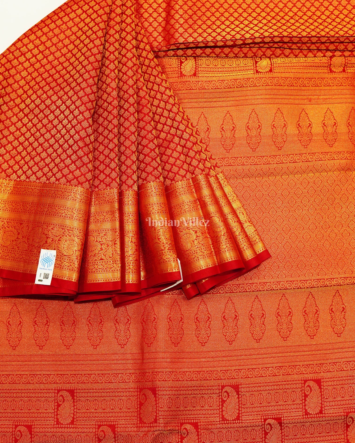 Red With Golden Border Pure Kanjivaram Silk Saree