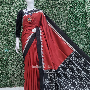 Exclusive Red Black Contemporary Designer Saree