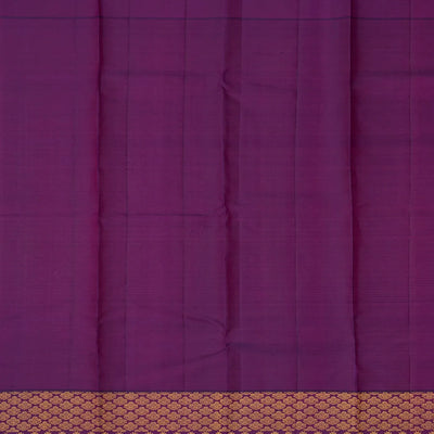 Mustard Handloom Kanchipuram Korvai Silk Saree With Stripes