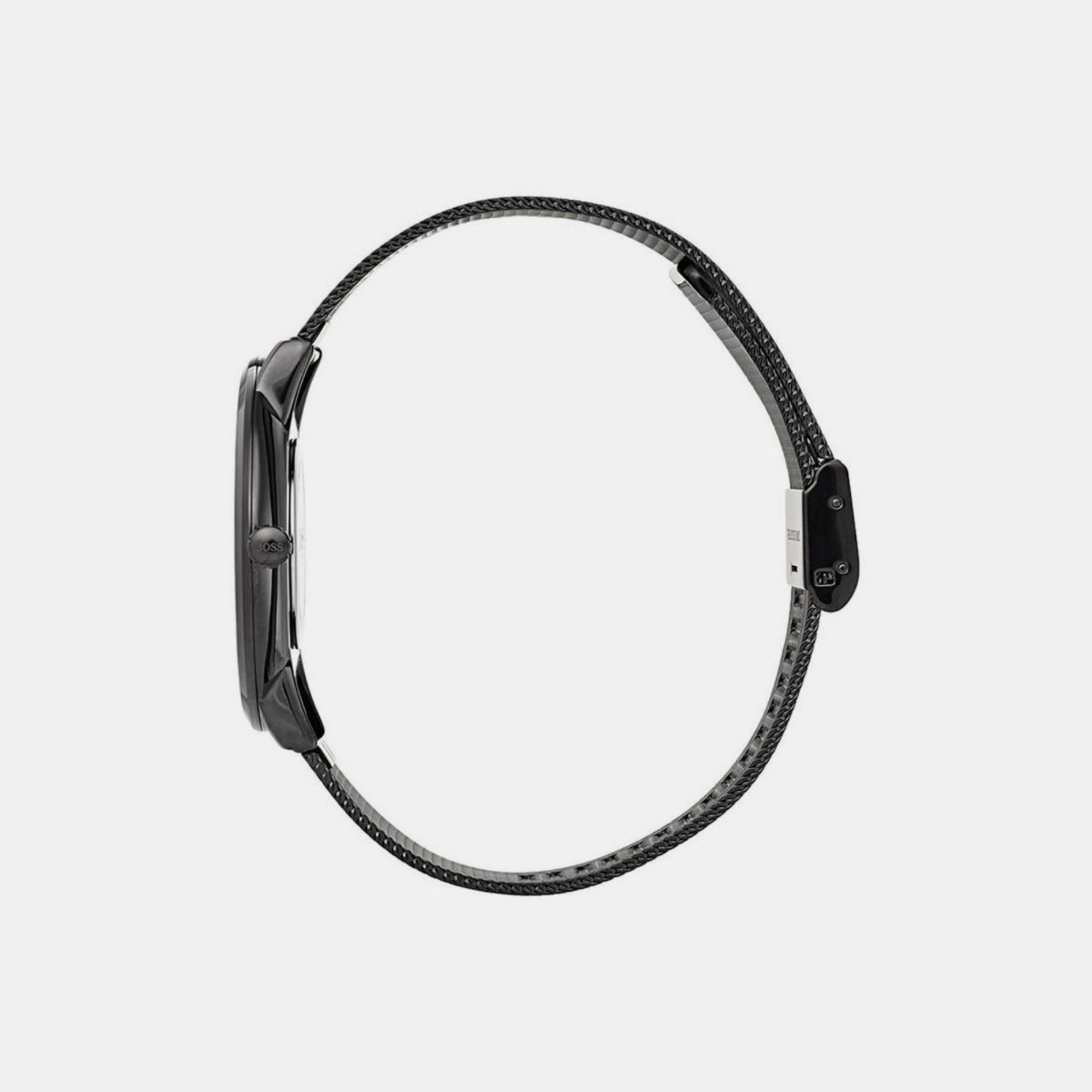 Horizon Men Quartz Black Dial Analog Mesh Watch 1513542