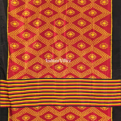 Red Yellow Contemporary Odisha Ikat Tarabali Silk Saree