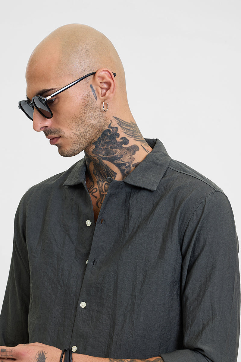 Grey Crinkle Shirt