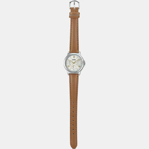 Enticer Women Quartz White Dial Multi-Function Leather Watch A1703