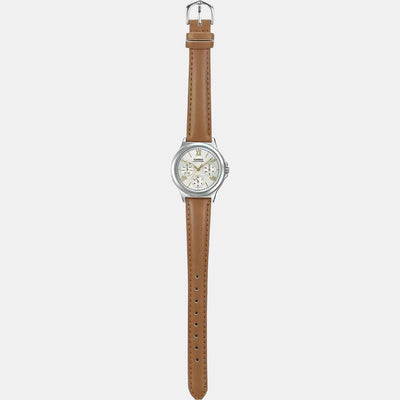 Enticer Women Quartz White Dial Multi-Function Leather Watch A1703