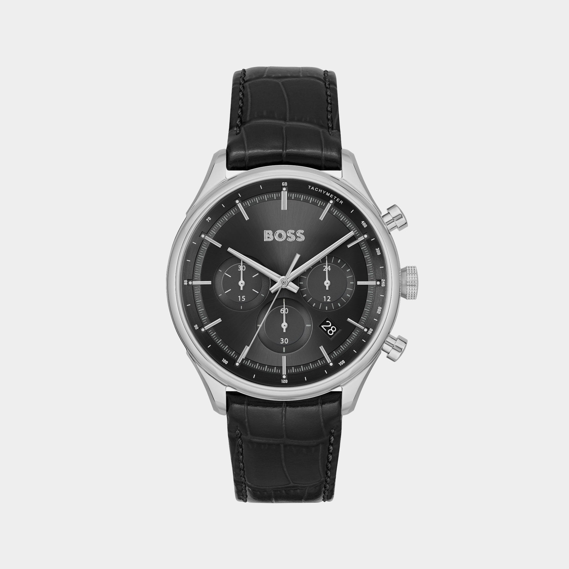Gregor Men Quartz Black Dial Chronograph Leather Watch 1514049