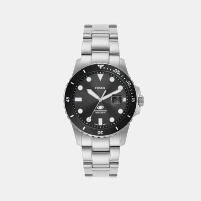 Fossil Blue Dive Men Quartz Black Dial Analog Stainless Steel Watch FS6032