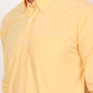 New Yellow Down Button Casual Shirt I 100% Cotton Twill