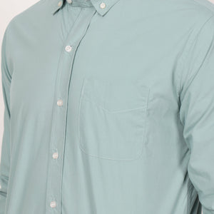 New Green Down Button Casual Shirt I 100% Cotton Twill