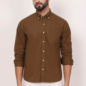 New Mehroon Down Button Casual Shirt I 100% Cotton Twill