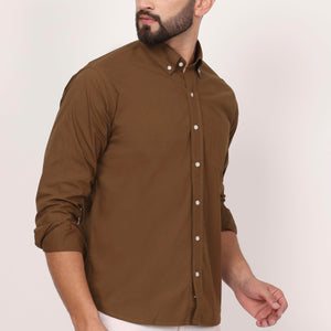 New Mehroon Down Button Casual Shirt I 100% Cotton Twill