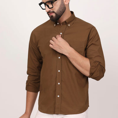 New Mehroon Down Button Casual Shirt I 100% Cotton Twill
