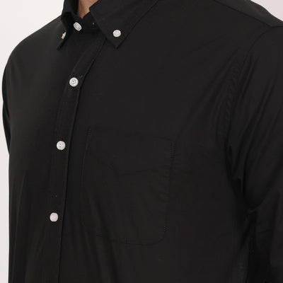 New Black Down Button Casual Shirt I 100% Cotton Twill
