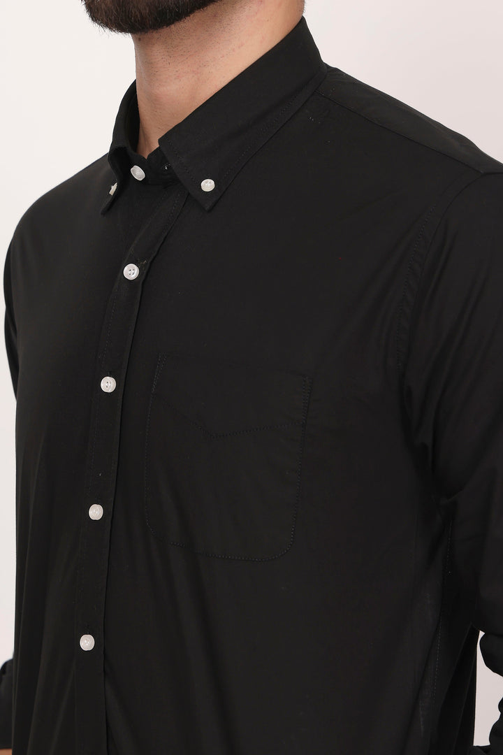 New Black Down Button Casual Shirt I 100% Cotton Twill