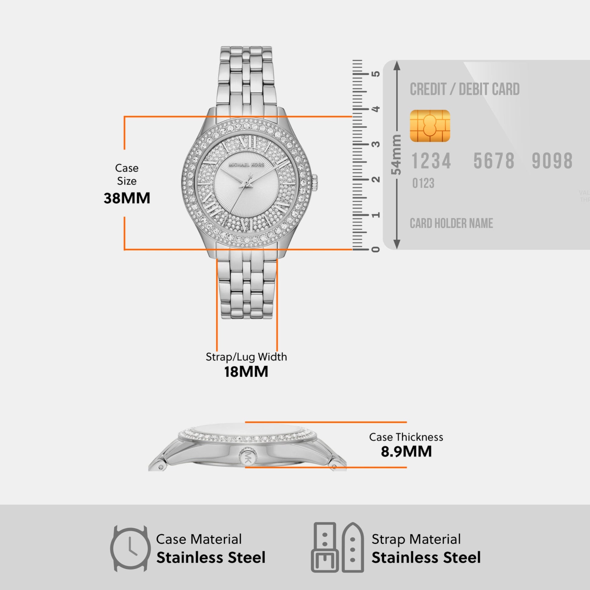Harlowe Women Quartz White Dial Analog Stainless Steel Watch MK4708