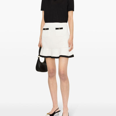 Self-Portrait Sequinned crochet miniskirt