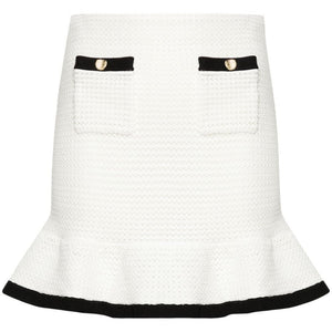 Self-Portrait Sequinned crochet miniskirt
