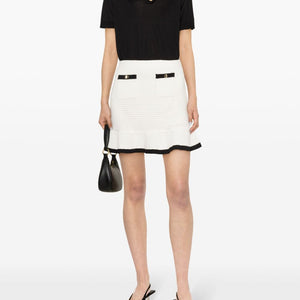 Self-Portrait Sequinned crochet miniskirt