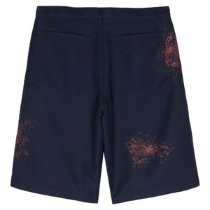 Comme Des Garcons Paint splatter-detail shorts