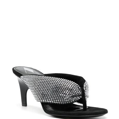 The Attico Rem crystal-embellished thong sandals
