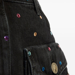 The Attico Fay denim mini skirt
