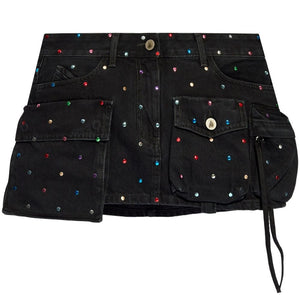 The Attico Fay denim mini skirt