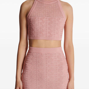 Balmain PB Labyrinth knit top