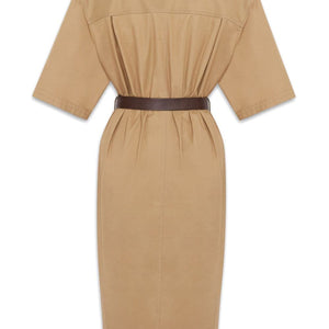 Saint Laurent Cotton twill midi dress