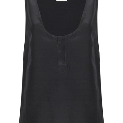 Saint Laurent Henley-neck silk tank top