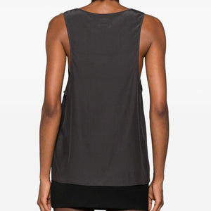 Saint Laurent Henley-neck silk tank top