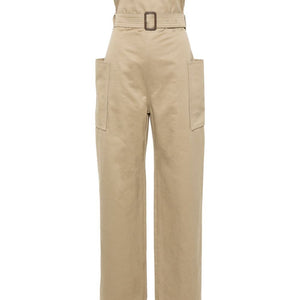 Saint Laurent strapless belted cotton jumpsuit
