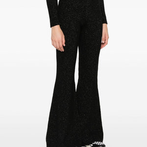 Palm Angels Logo lurex flared trousers