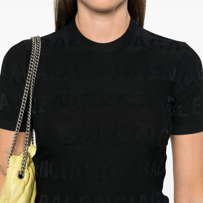 Balenciaga jacquard logo crop top