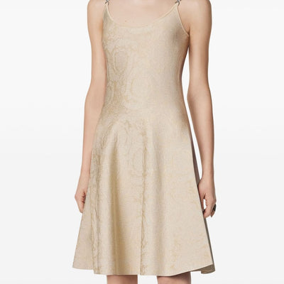 Versace Barocco jacquard flared mini dress