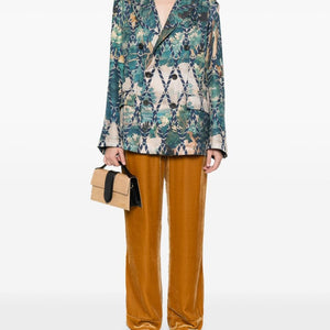 Pierre Louis Mascia English rear vents straight hem Printed silk jacket