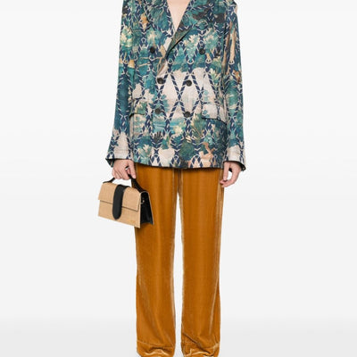Pierre Louis Mascia English rear vents straight hem Printed silk jacket