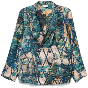 Pierre Louis Mascia English rear vents straight hem Printed silk jacket