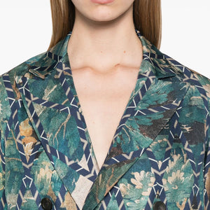 Pierre Louis Mascia English rear vents straight hem Printed silk jacket