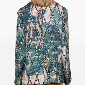 Pierre Louis Mascia English rear vents straight hem Printed silk jacket