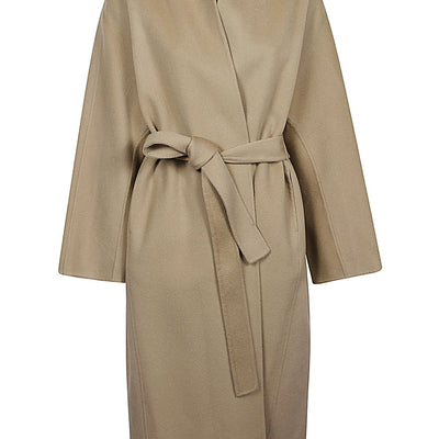 Sandbeige Wool midi coat