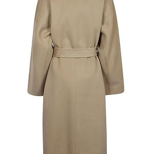 Sandbeige Wool midi coat