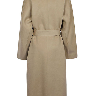 Sandbeige Wool midi coat