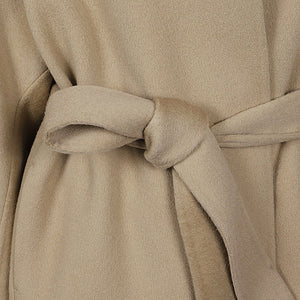 Sandbeige Wool midi coat
