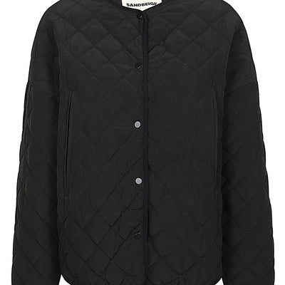 Sandbeige Nylon quilted jacket