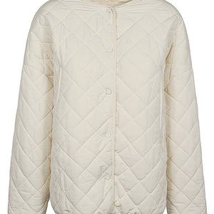 Sandbeige Quilted nylon jacket